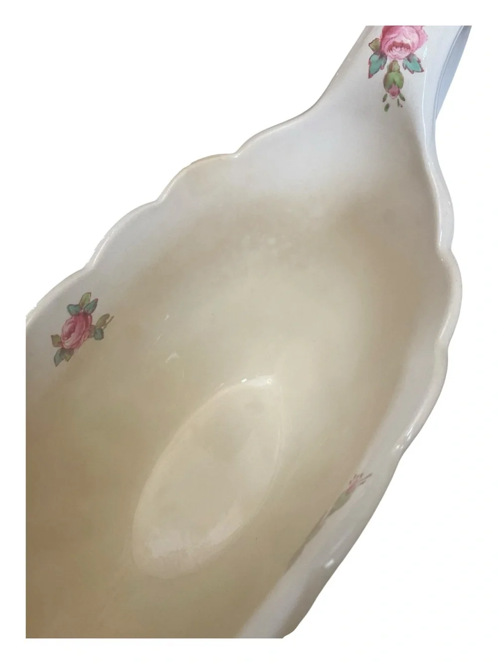 Spode’s Jewel Copeland Billingsley Rose Scalloped Gravy Boat Antique 1920s